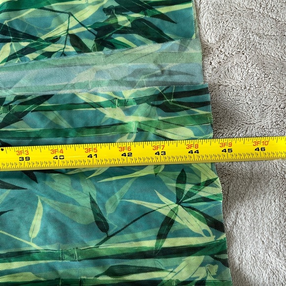 Tropical Print Sheer Drawstring Cinch Slit Thigh Dress Sexy Bodycon Stretch - Picture 14 of 16